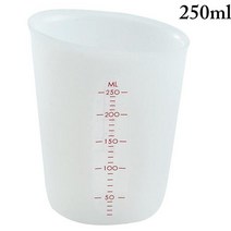 비컵 비중 세제 계량 이유식 쌀 비커 플라스틱 비이커 컵 스푼 내열 유리 스텐 커피 250500ml 실리콘 측정 바 붙지 않는 유연한 혼합 붓는 재사용 가능한 주방 측정 도구, 하얀, 250ml