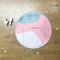 364days 먼지없는 사계절 원형 레터링 대리석 핑크 미니 러그 북유럽감성 미니 카페트 발매트 디자인 일러스트 그림 러그 40cm 10종