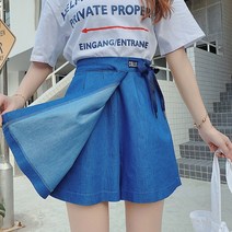 XINHUA 여름 새로운 대형 여성 의류 스카이 실크 데님 5- 디바이드 스커트 지방 mm 느슨한 넓은 한국 핫 바지 ZB-253648