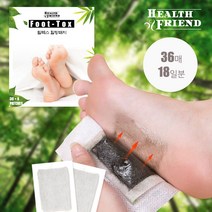 헬스프렌드 풋톡스 목초수액 힐링 발바닥 패치 36매18일분 대용량, 1set