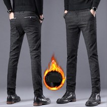 직장인 회사 남성 기모 세미 슬림 정장 바지 케쥬얼룩