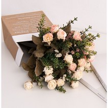 미니장미 4컬러 셀프웨딩부케 장미조화 병문안선물, 연핑크, 연핑크