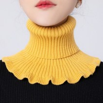 레이스 넥케이프 페이크 카라 탈부착 따뜻한 니트 모직 터틀넥 니트 분리형 목 스카프 두꺼운 방풍