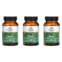 2+1 오가닉인디아 Neem 인도 멀구슬나무 90베지캡슐 3통, 1개, 기본