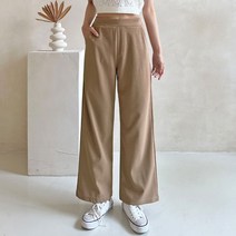 쏘옷 여성용 기장별 숏롱 데일리 밴딩 와이드 팬츠