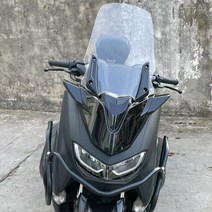 오더봇 야마하 nmax125 엔맥스155 윈드 스크린 튜닝 쉴드 프론트 사이드 미러, 유광 블랙, 48cm 클리어, 귀 날개형, 1개