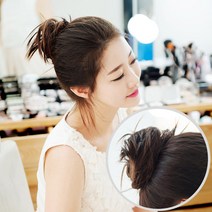 빨간머리 곱창 여우별 여성 부분가발 똥머리 붙임가발, 1개, 곱창가발_여우별_내추럴블랙_13cm(중)