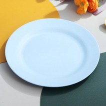 예쁜 카페접시 분위기좋은 새로운 25cm 접시 식기류 밀 짚 깨지지 않는 경량 디너 플레이트 재사용 가능한 플라스틱 세트, 파란