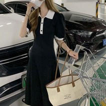 로아 봄원피스 웨딩 상견례 검정원피스 미팅 피로연