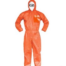 보호복 방진복 작업복 일회용 클린복 분진복 일체형 위생복 2XL 오렌지색