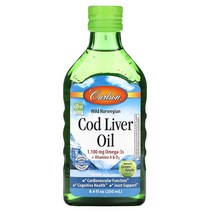 칼슨 코드리버 오일 내추럴 그린애플 1100mg 250ml, 5병, 248.42ml