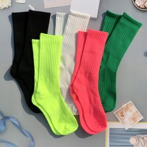여성골프양말 5족 세트 단목 중목 무지양말 형광 삭스