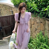 퍼플 휴양지원피스 살랑살랑 바캉스드레스 여성 해외여행여름옷 발리여행복장 롱비치원피스