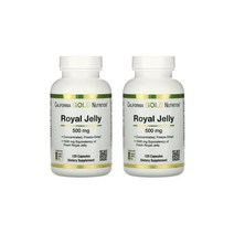 1+1 캘리포니아골드뉴트리션 CGN 로얄제리 500mg 120베지캡슐 로열젤리 농축 동결건조 Royal Jelly 하이드록시데센산 10HDA, 1개, 120개