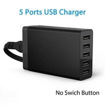 3in1무선충전기 멀티충전기 초고속충전기 케이블 아이폰 호환 삼성 샤오미 휴대폰용 멀티 USB 충전기 스테이션 고속 충전 60W 전원 어댑터 EU 10 포트, [05] 5 USB Black, [05] KR