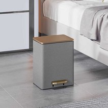 쓰레기통 휴지통 대형 미니 스테인 욕실 침실 사무실, 9L 흰색 대리석