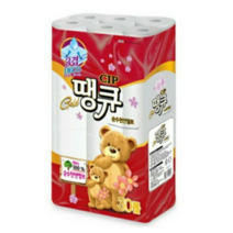 땡큐 100%천연펄프 3겹데코 롤화장지 18m, 10팩, 30롤