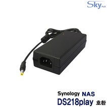 시놀로지 NAS DS218play호환 12V 5A 국산 어댑터, 4. 어댑터 +AC 각코드 1.8m
