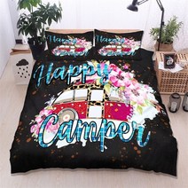 차박 세차용 접이식발판 카라반발판 캠핑 자동차 이불 커버 여행 테마 침구 세트 만화 동물 청소년을 위한 전체 킹 성인 선물, [08] 264x228cm 3pcs, [12] 12