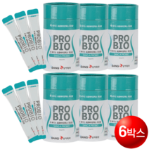 [오늘발송]상아 쏙빠지는 프로바이오틱스 유산균 6박스 6개월분 180개 LGG 비만균억제 프롤린 유산균 스틱분말 상아제약 쏙빠지는 유산균 6개입, 2g, 6개