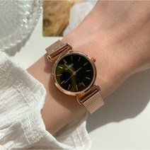 블루씨티 로즈골드 메쉬밴드 메탈 대리석 여성 손목시계