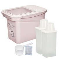 씨밀렉스 라이스키퍼 쌀통 10kg + 1300ml 잡곡통 2p, 핑크