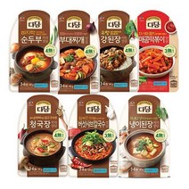 [제일제당] 다담 순두부/된장찌개 외 양념 10팩 세트, (냉장) 부대찌개 x 5개 + 우렁강된장, x 5개