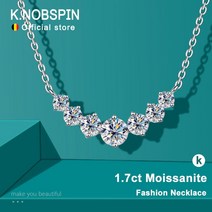모이사나이트목걸이 k.nobspin moissanite 여성용 웨딩 파인 쥬얼리 인증서 925 스털링 슬리버 도금 18k 화이트 골드