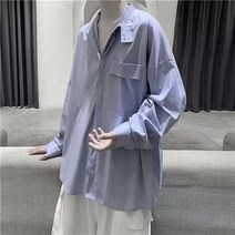 HXT 사계절 남성 셔츠 남방 카라 긴팔 스티치 루즈핏 상의 빅사이즈 S~5XL