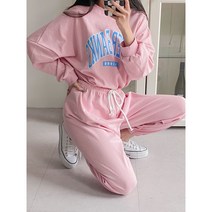 여성트레이닝세트 조거팬츠 골프연습옷 여자운동복 맨투맨 엄마등원룩 캠핑코디 핑크 오트밀 남색