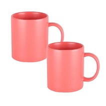 머그컵 인기모음 100종 2p 세트 머그컵 화이트머그 칼라머그 컵, 1개, 무광 머그-핑크 2p
