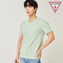 게스 남성 미니로고 V넥 반팔티 MN2K9461