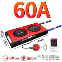 스마트 BMS 4s Lifepo4 블루투스 Lipo 4S ~ 24S 80A 250A USB UART 솔라 시스템 스토리지 배터리 Balanceador de Bateria, Li-ion 17S 60V BT, 60A