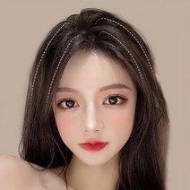 붙이는 똑딱이 가발 핀 옆머리 앞 부분가발 20cm, 내츄럴블랙