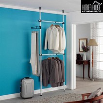 고정식 2단 폴 행거 높이220~260cm 폭65~115cm