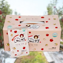경북 산지직송 맛있는 100% 사과즙 사과주스 저온착즙 30포 (당일발송), 100ml x 90포
