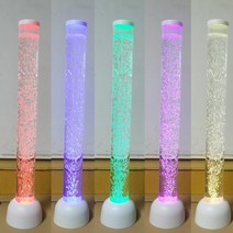 자동 색상 변경 인테리어 조명 물기둥 LED 무드등, 화이트 + 물고기장식