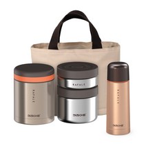 키친아트 라팔 골드메탈 보온도시락 세트, 1080+보온병 350ml