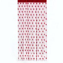 커튼 블라인드 다이소커튼 100x200cm 보일 화이트 레드 하트 스트링 퓨어 컬러 침실 창 도어 디바이더 쉬어 드레이프 웨딩 장식