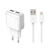 포램 2.4A 듀얼 USB 충전기 8핀 아이폰 케이블 세트 HC-11