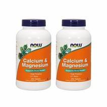 NOW Foods Calcium Magnesium 나우푸드 칼슘 앤 마그네슘 250정 2통, 상품명참고, 1회