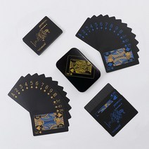 마술카드 마술트럼프 신기한 카드 54 PCS 방수 블랙 카드 놀이 품질 플라스틱 PVC 정장 매직 트릭 도구 크, 04 PKP-0016-1
