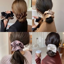고래백화점 새틴 주름 곱창 머리끈 헤어 슈슈 올림머리 밴드 똥머리 여자 헤어밴드 반묶음 여성 당고