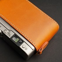 Design for Minolta TC1 Handmade Genuine Leather Camera Half Case Cover, 05 Yellow Brown