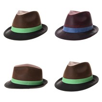 더블유씨 인조가죽 인디아나존스 페도라 중절모 남자중절모 어르신모자 카우보이모자