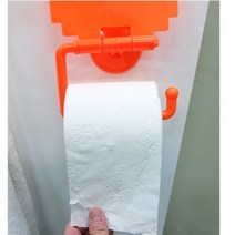 부착식 두루마리 휴지거치대 주황 흡착식휴지걸이