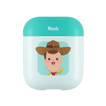 디즈니 정품 포켓 큐티 토이스토리 에어팟 2 3D 곡면전사 하드 무선충전 케이스, 큐티 토이스토리_우디, 1개