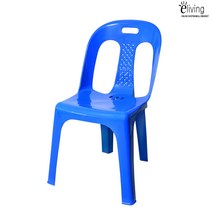 이리빙몰 라탄 팔걸이 플라스틱의자, A형 라탄비치(블루)