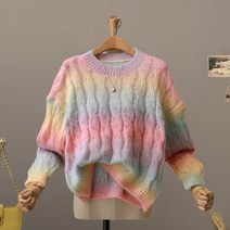 모노시크 콘테리 무지개 그라데이션 니트_MNKS416