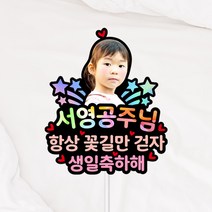 풀 칼라 생일 생신 돌 백일 환갑 사진토퍼, 무지개A+핑크